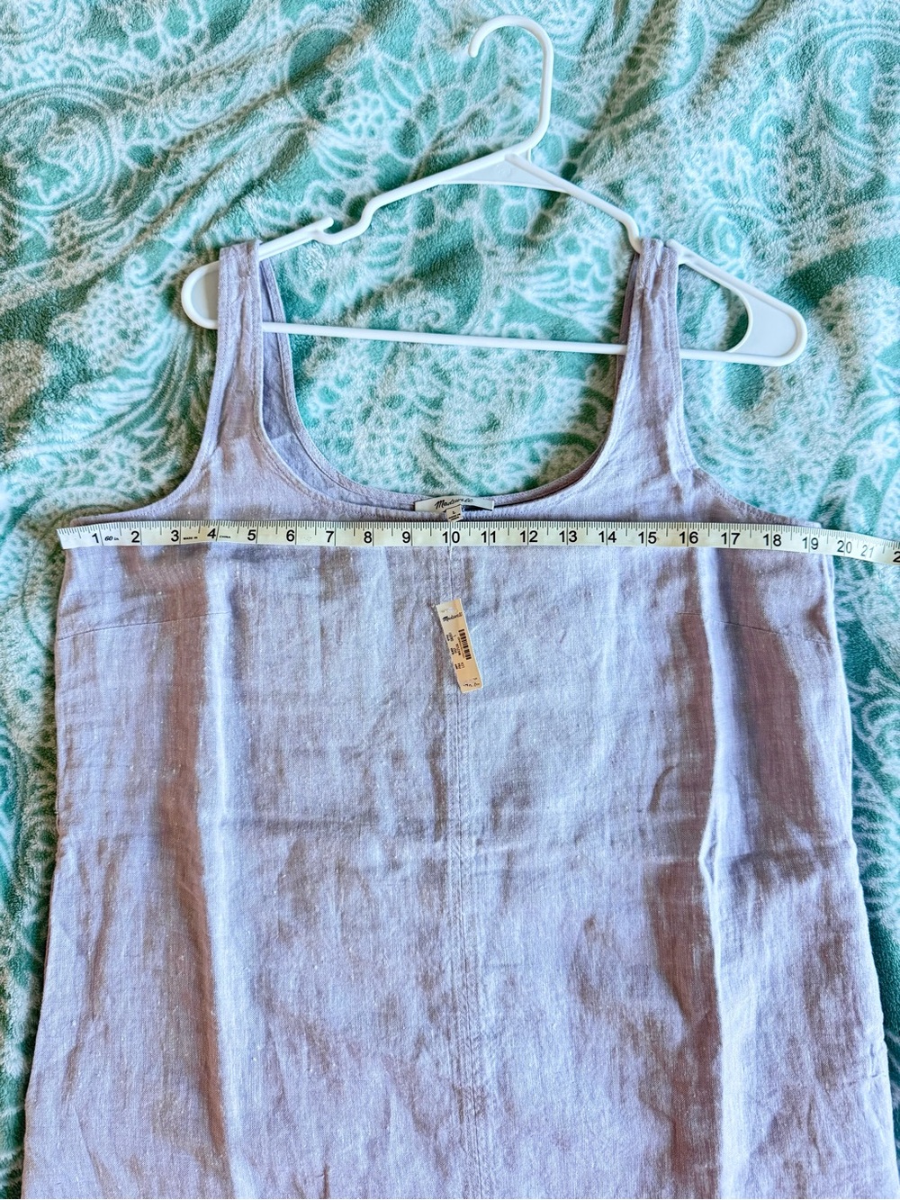 Women’s 100% Linen Madewell Lilac Casual Dress - Size Large - Picture 6 of 7